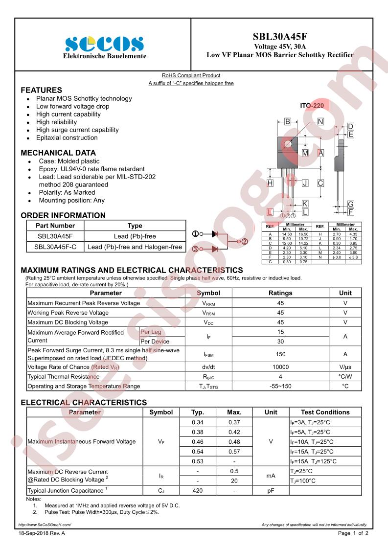 SBL30A45F