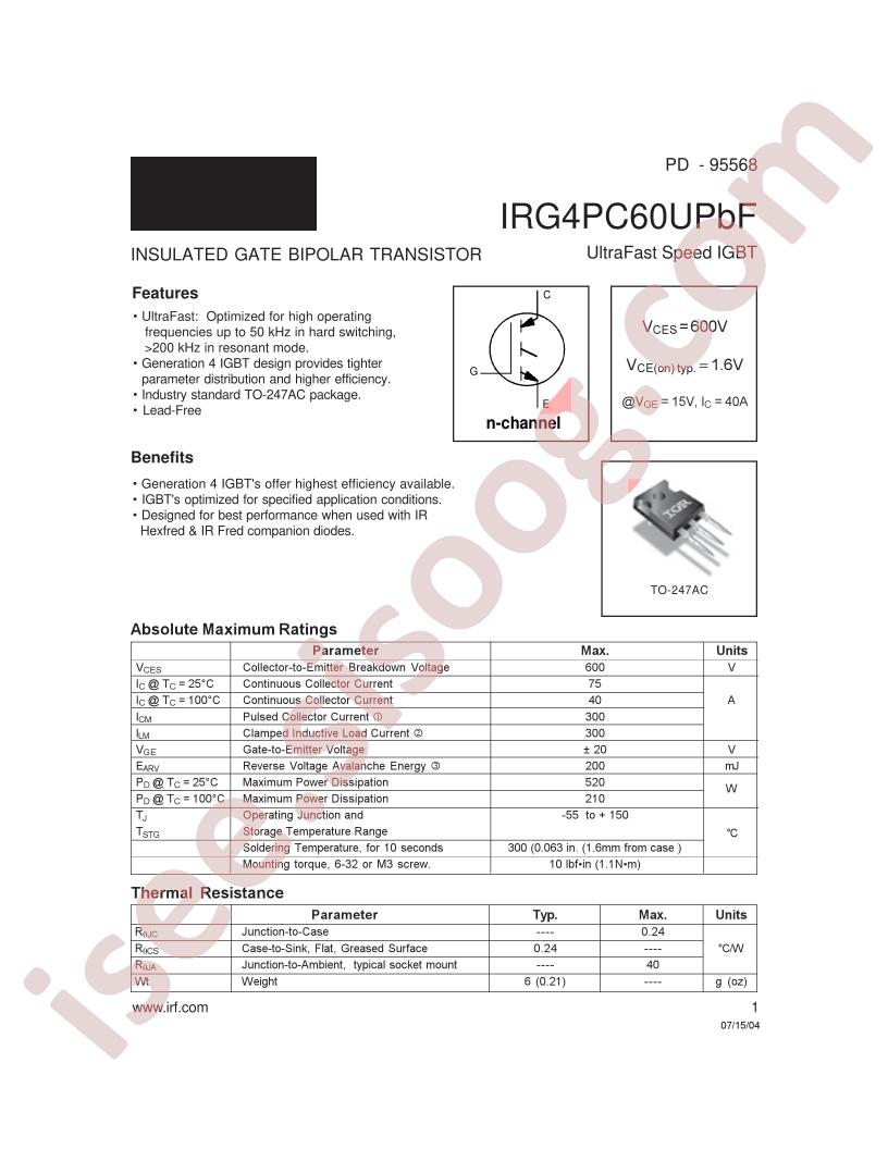 IRG4PC60UPBF