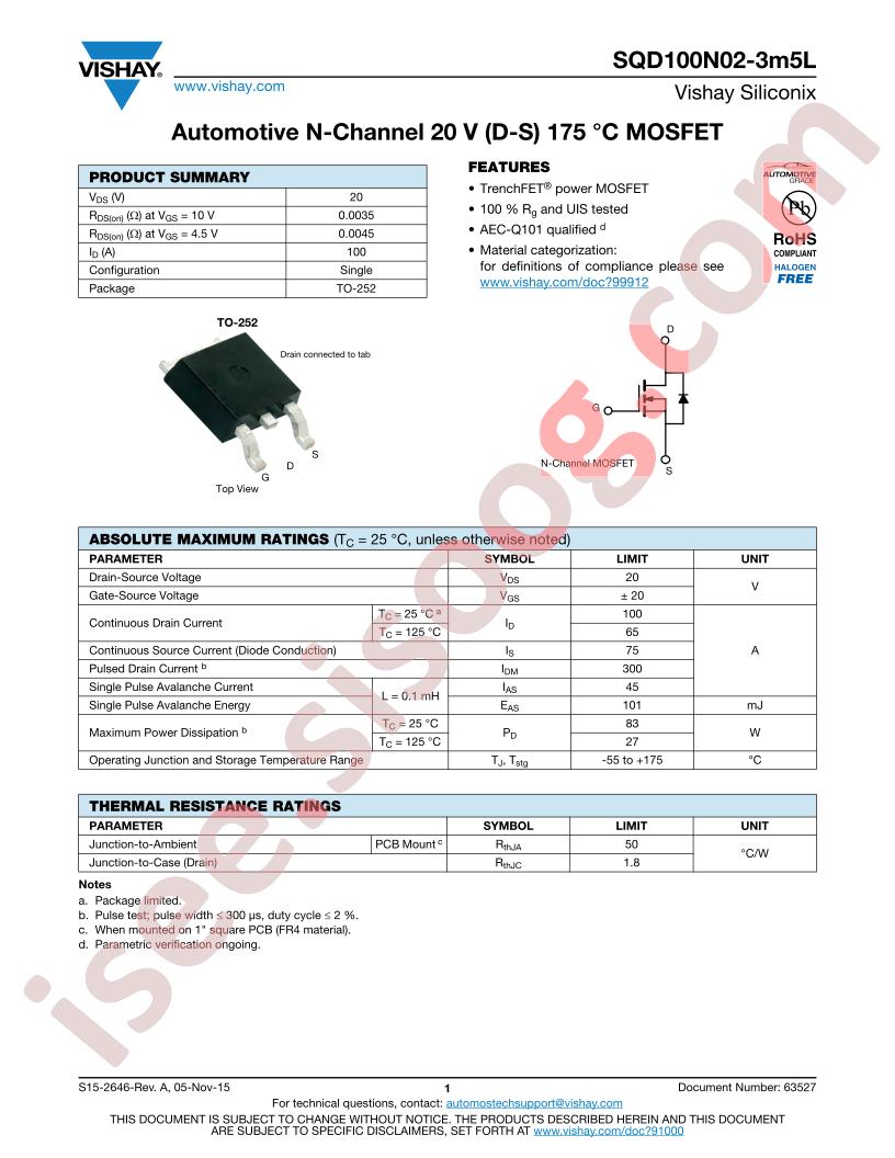 SQD100N02-3M5L