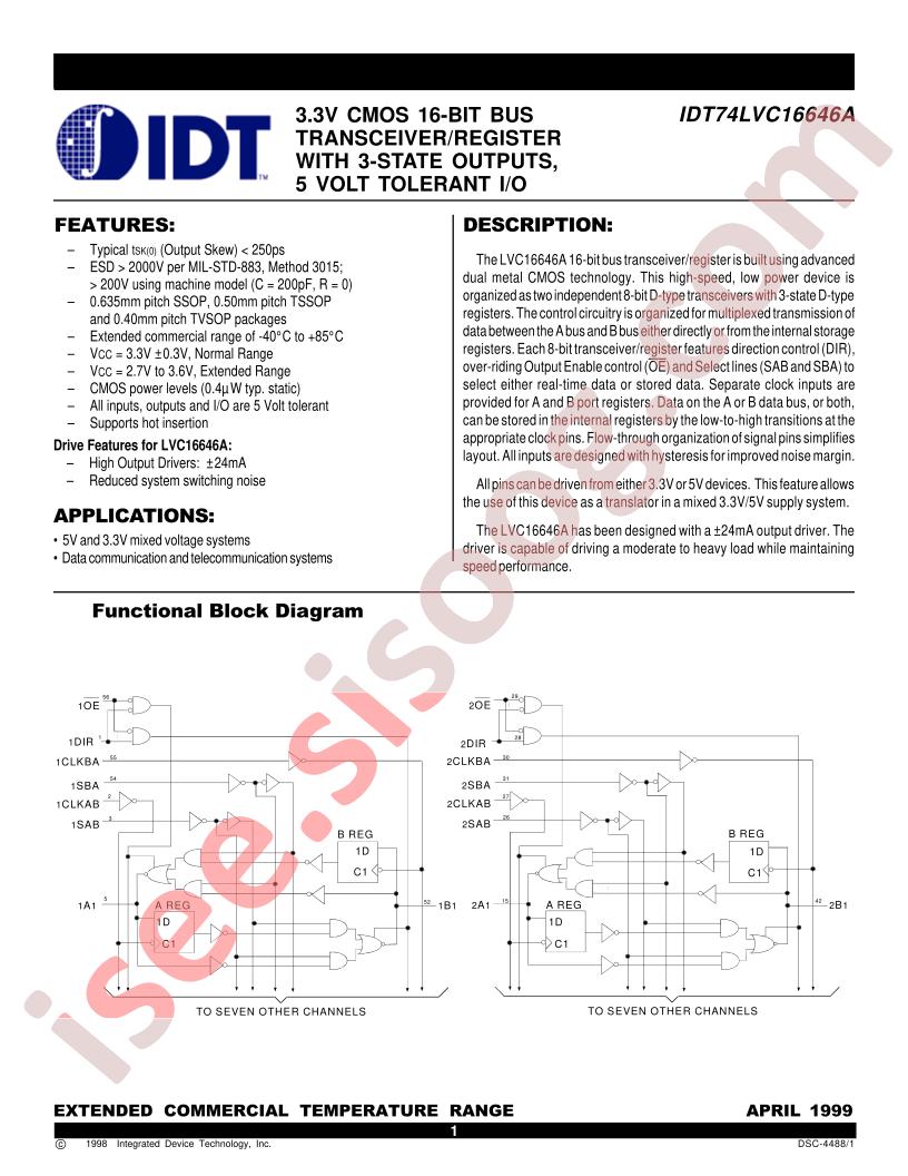 IDT74LVC16646A