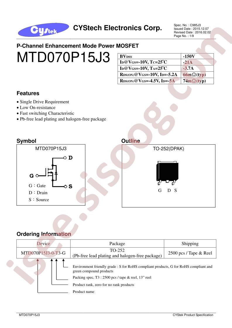 MTD070P15J3