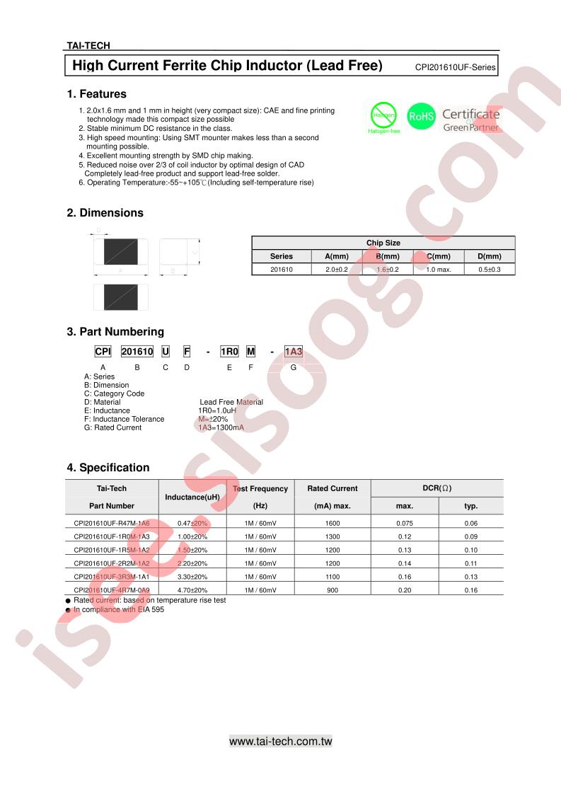 CPI201610UF-3R3M-1A1