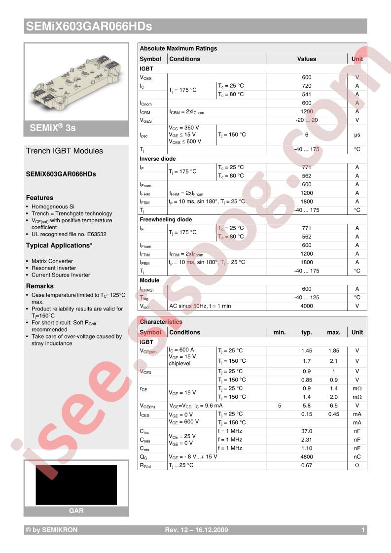 SEMIX603GAR066HDS