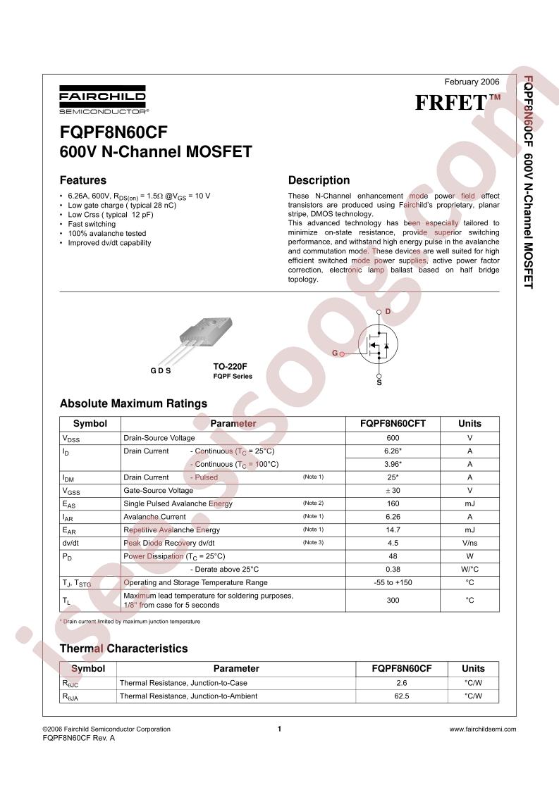 FQPF8N60CF