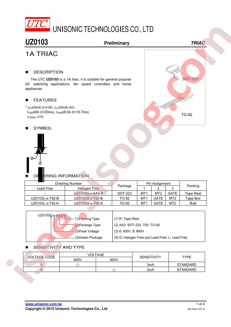 UZ0103G-6-T92-B