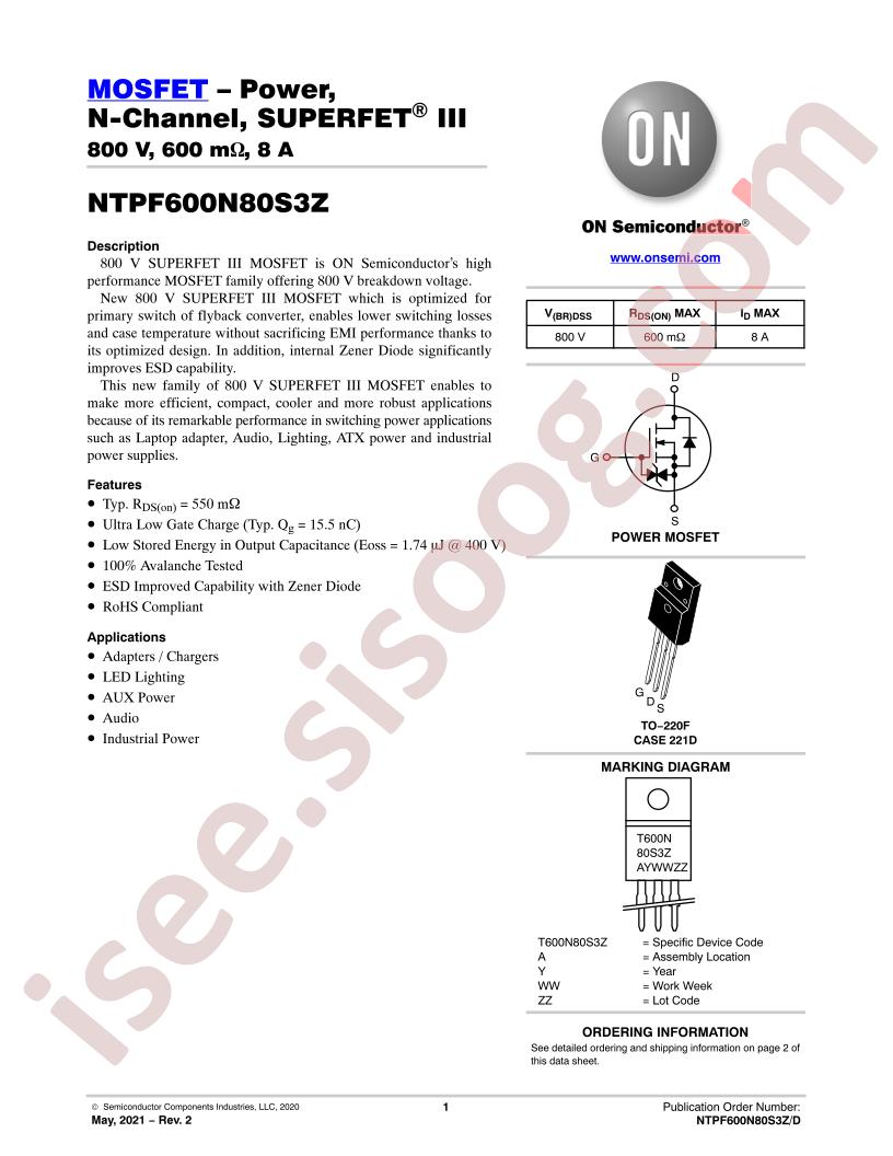 NTPF600N80S3Z