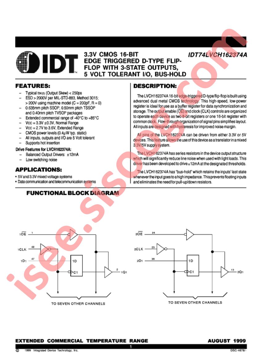 IDT74LVCH162374A