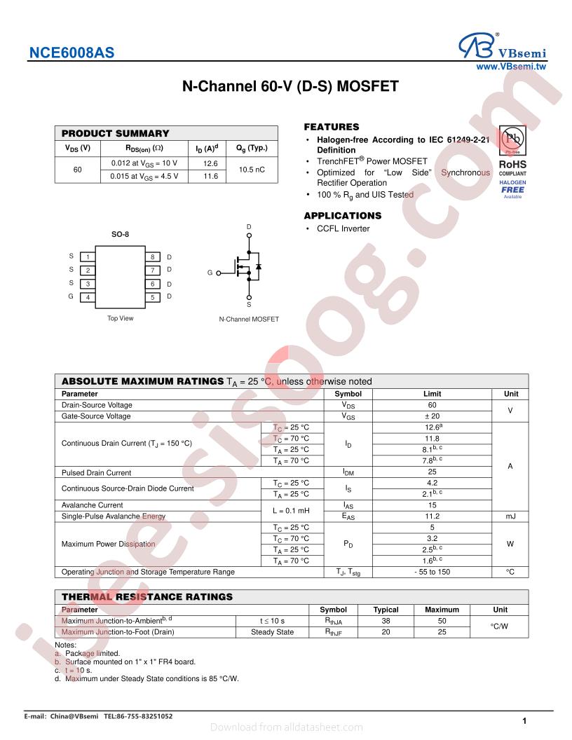 NCE6008AS