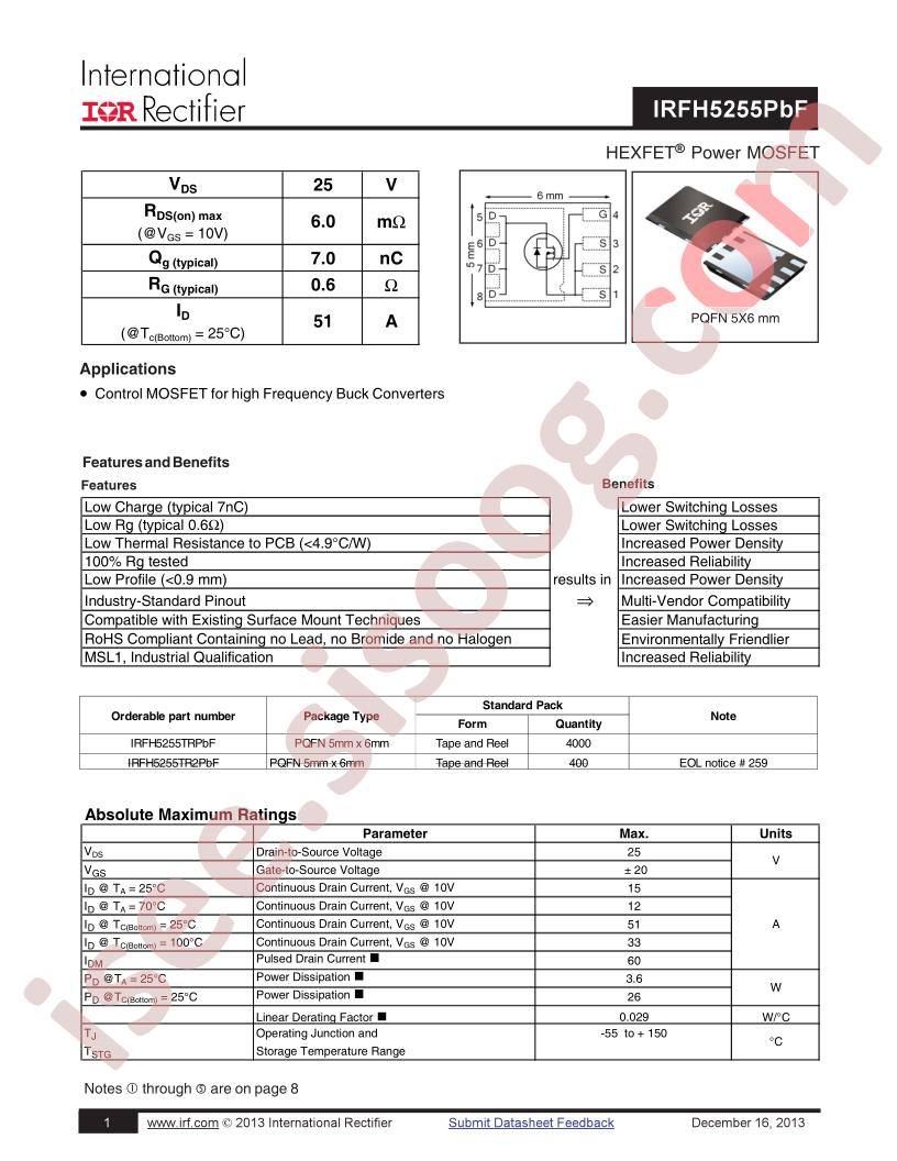 IRFH5255TR2PBF