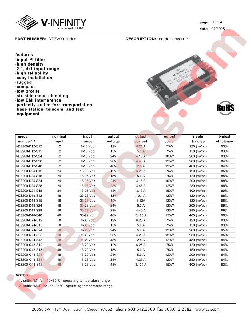 VDZ200-D48-S12