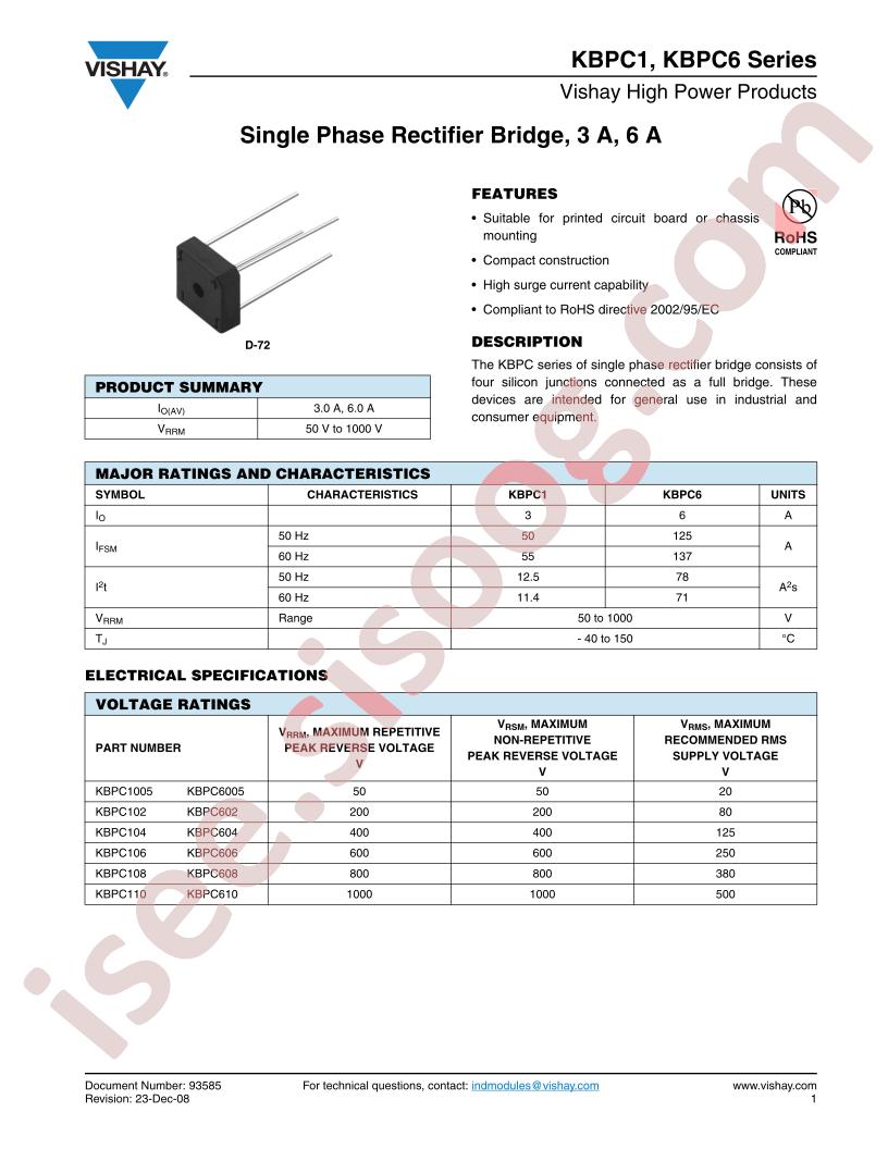 VS-KBPC601PBF