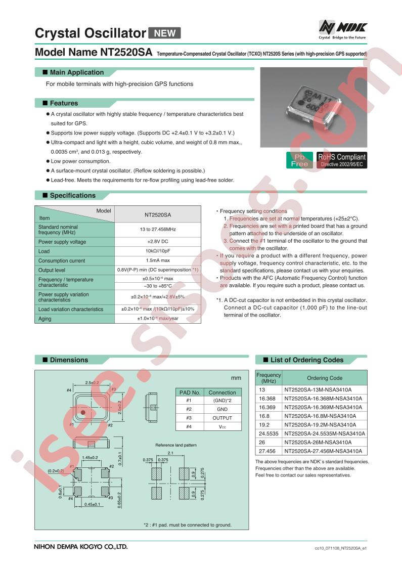 NT2520SA-19.2M-NSA3410A