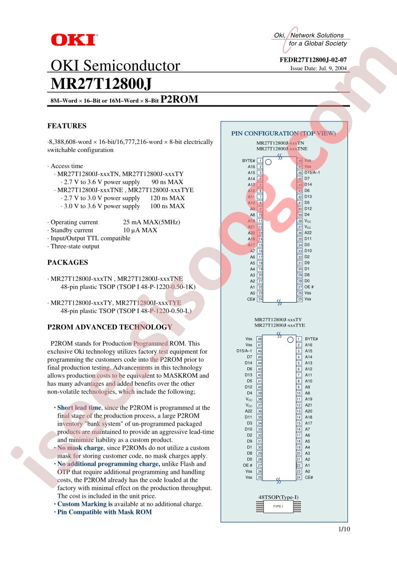 MR27T12800J-XXXTYE