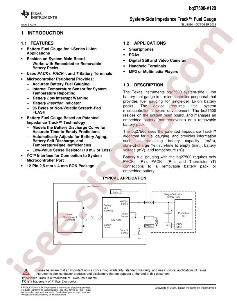 BQ27500-V120