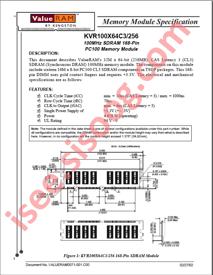 KVR100X64C3256