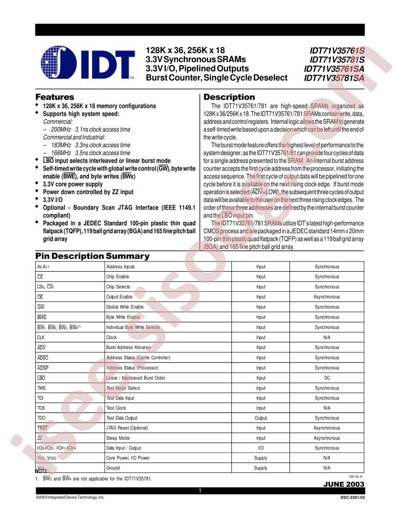 IDT71V35761S