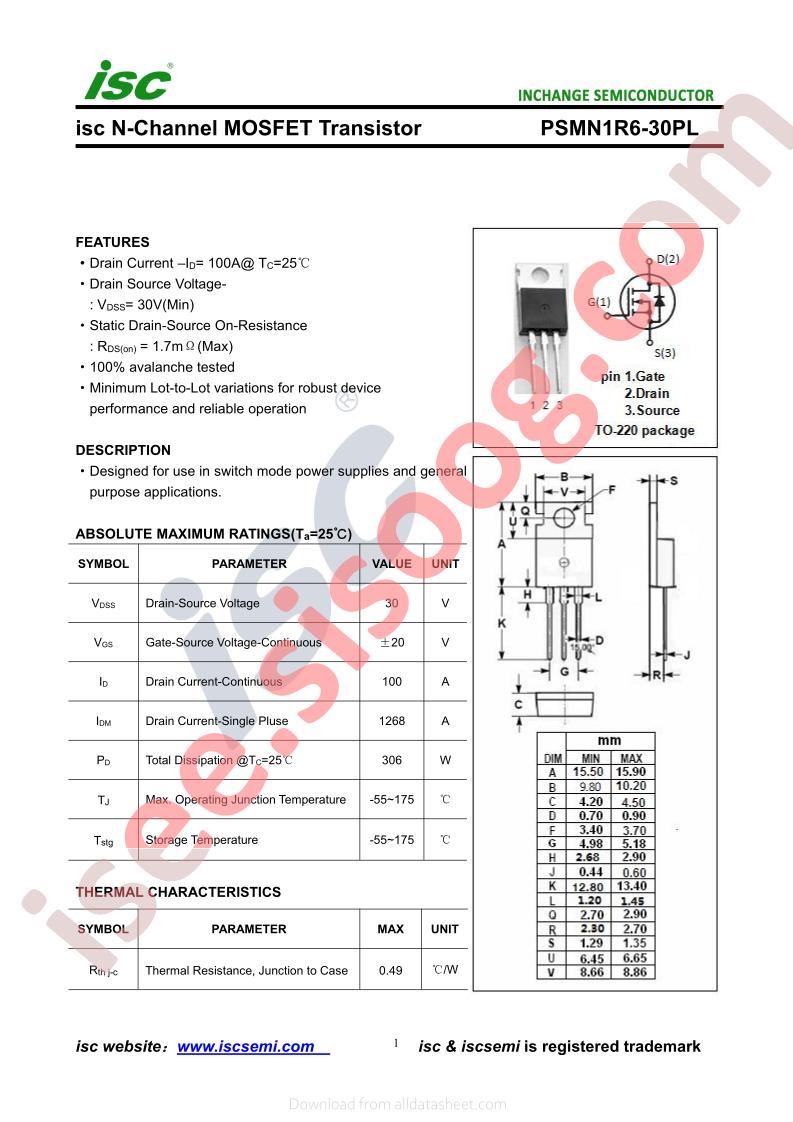 PSMN1R6-30PL