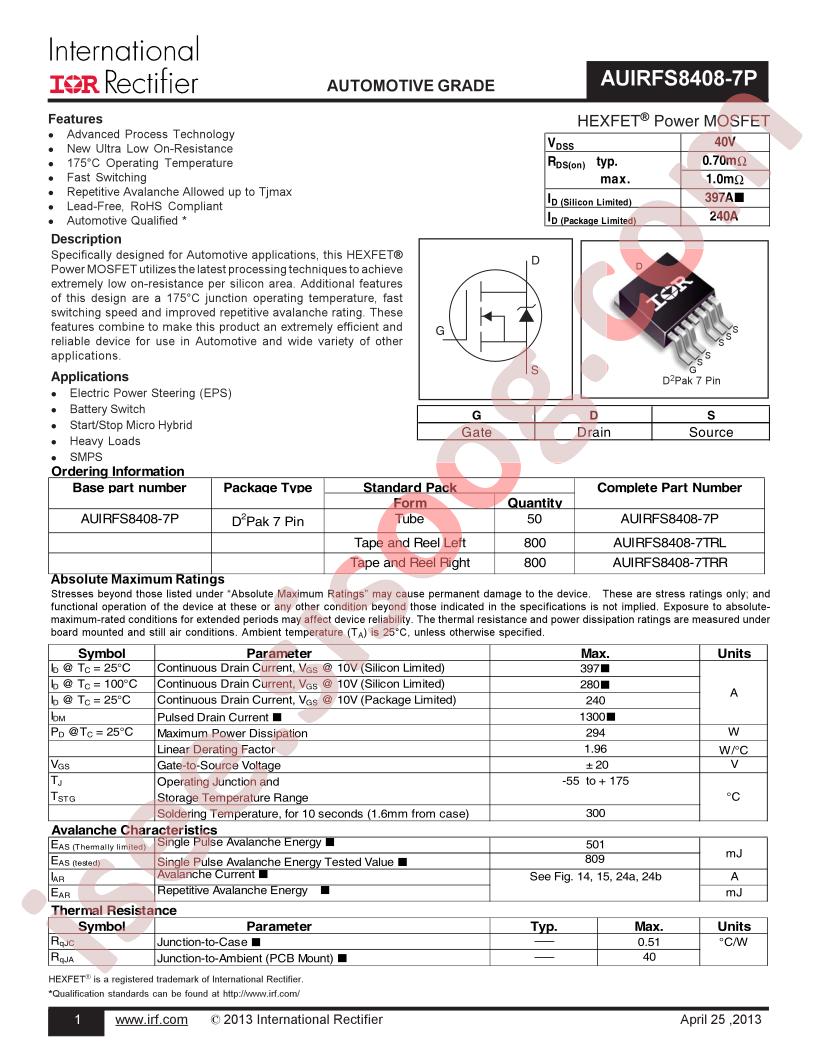 AUIRFS8408-7TRL