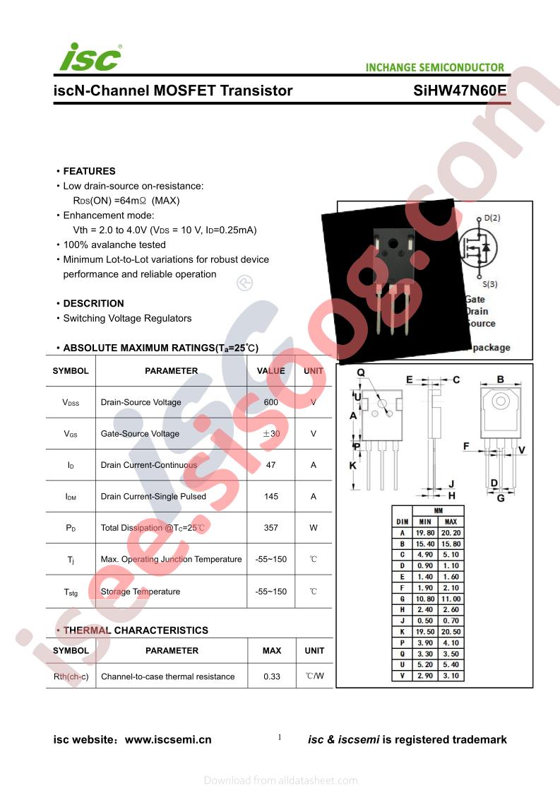 SIHW47N60E