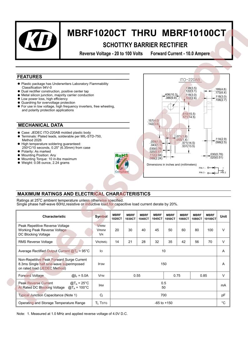 MBRF1020CT
