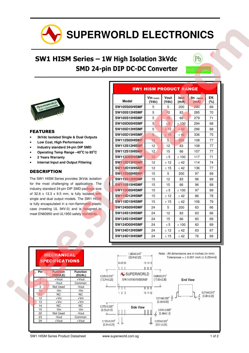 SW105S05HISMF