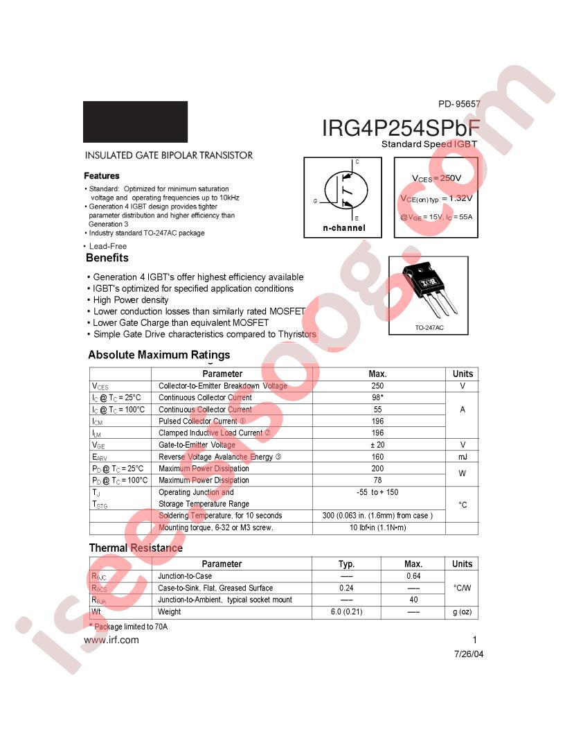 IRG4P254SPBF