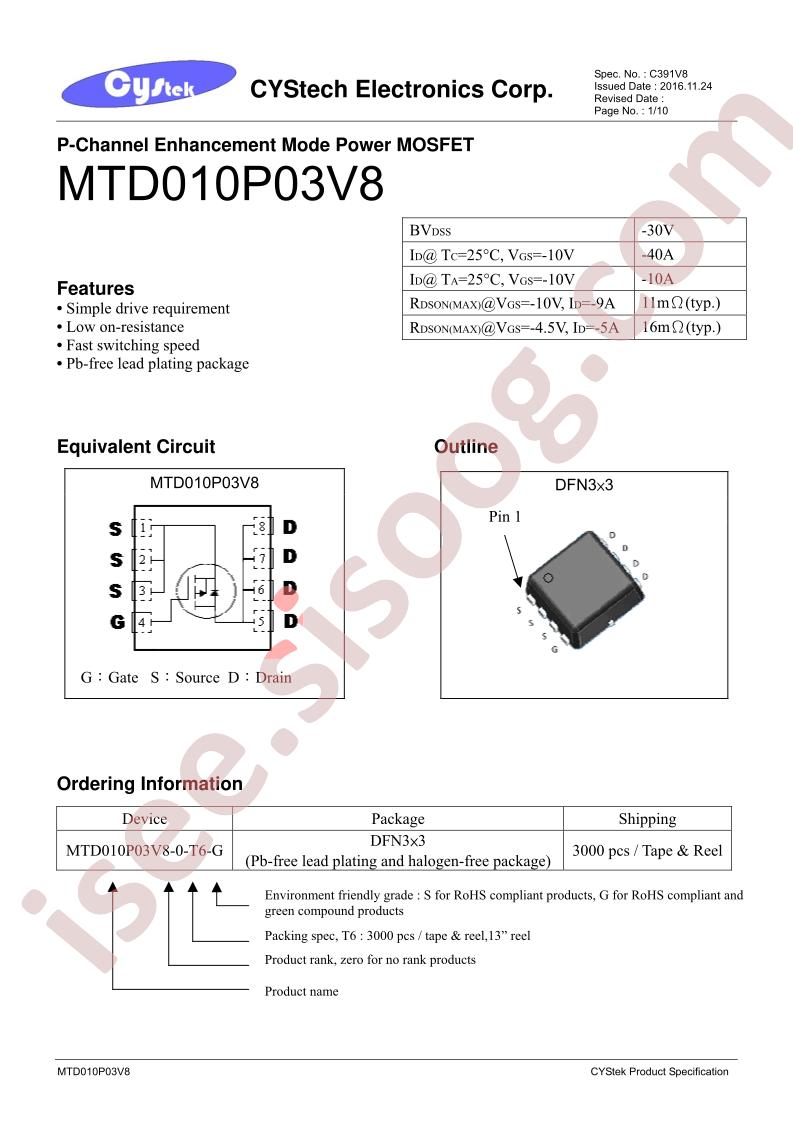 MTD010P03V8-0-T6-G
