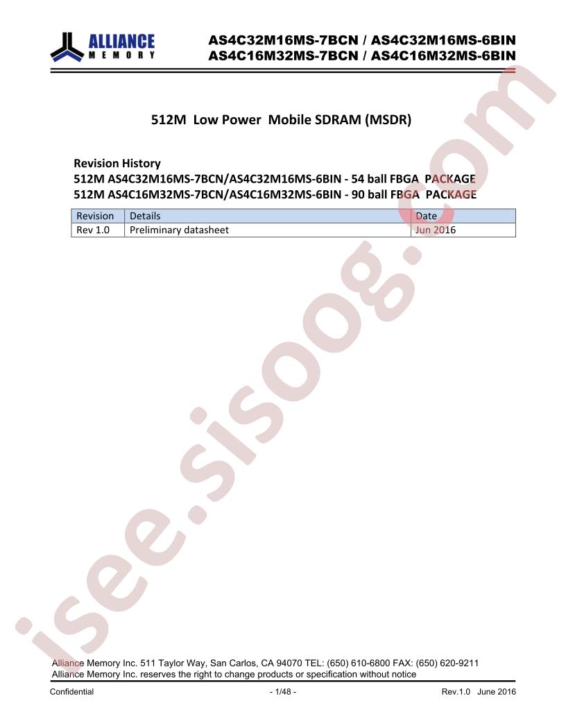 AS4C32M16MS-7BCN