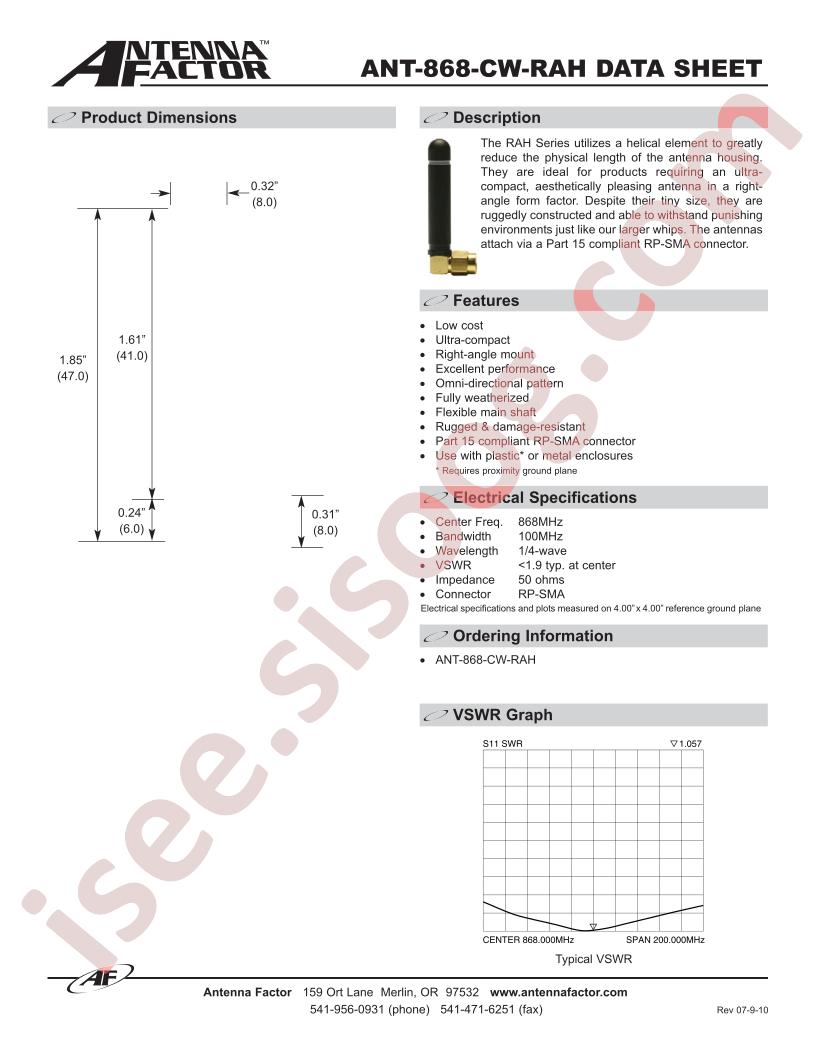 ANT-868-CW-RAH