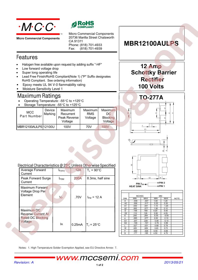 MBR12100AULPS