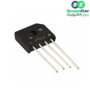 پل دیود 2A-1000V تخت شانه ای KBP210 (بسته 5 تایی)