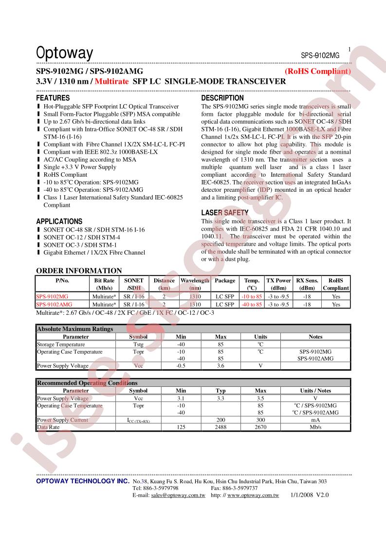 SPS-9102MG