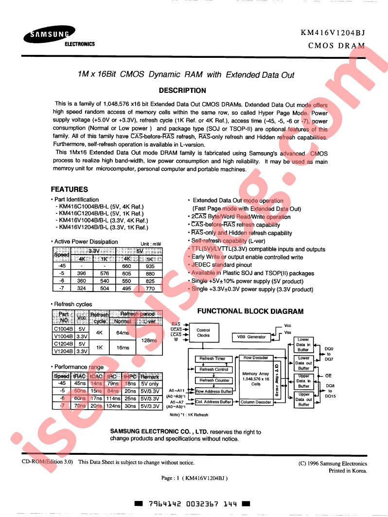 KM416V1204BJ