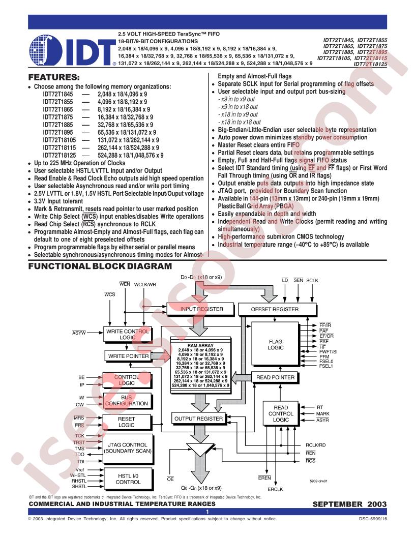 IDT72T1885L6-7BB