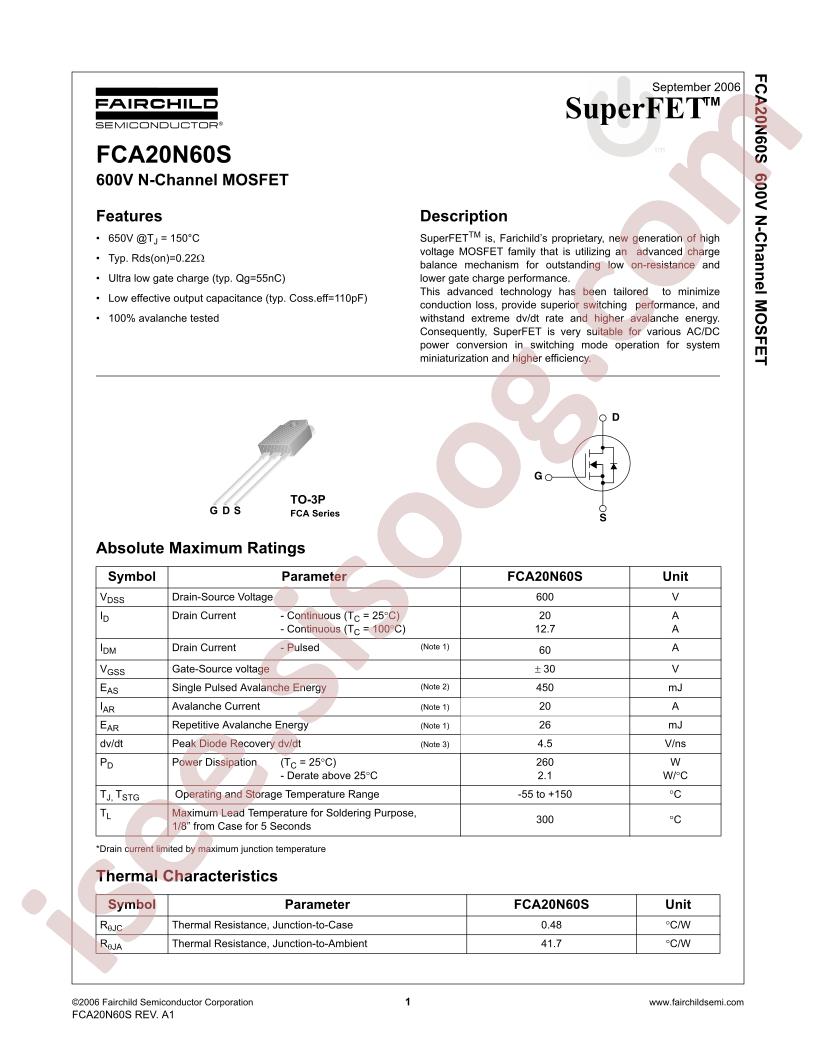 FCA20N60S