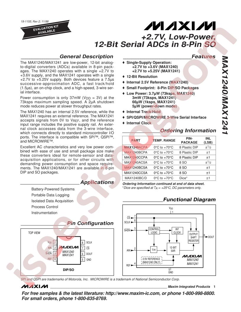 MAX1240BESA
