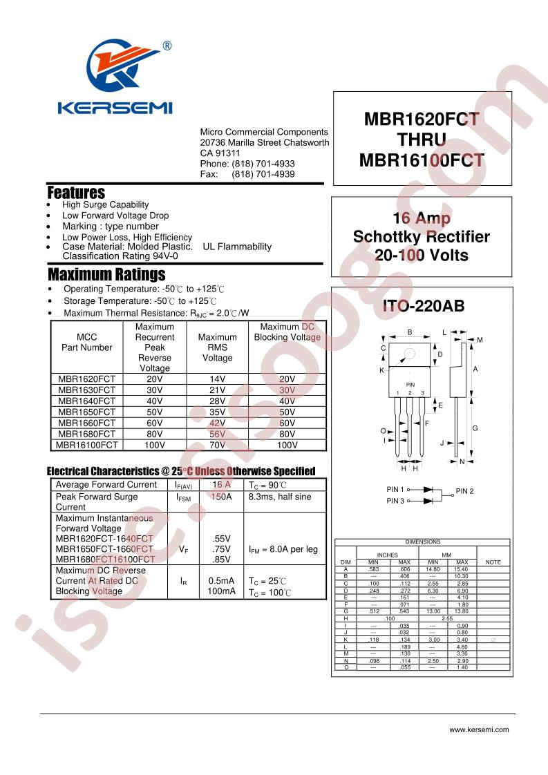 MBR16100FCT