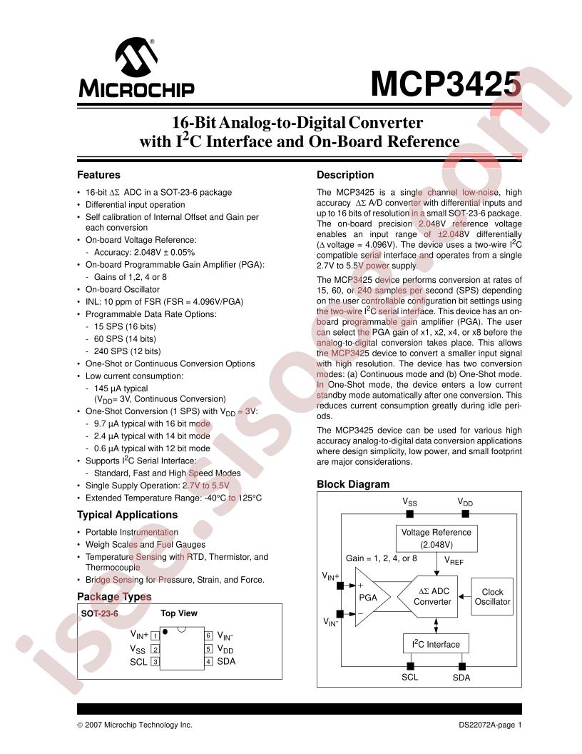 MCP3425A3TECH