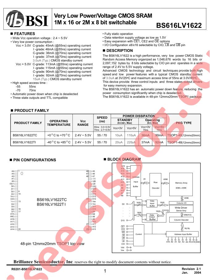 BS616LV1622