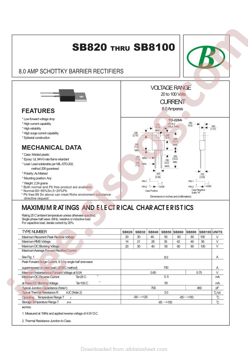 SB860-8A-TO-220AC