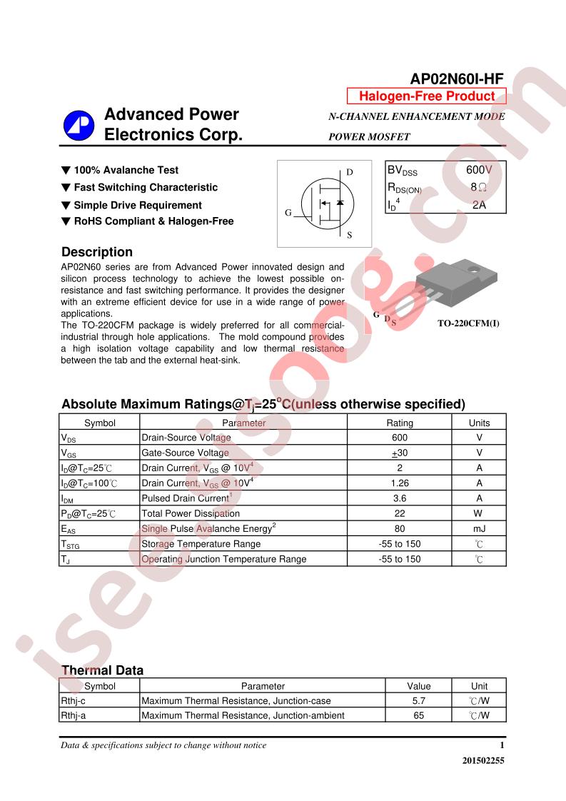 AP02N60I-HF