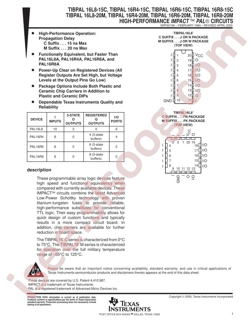 TIBPAL16R8-15C