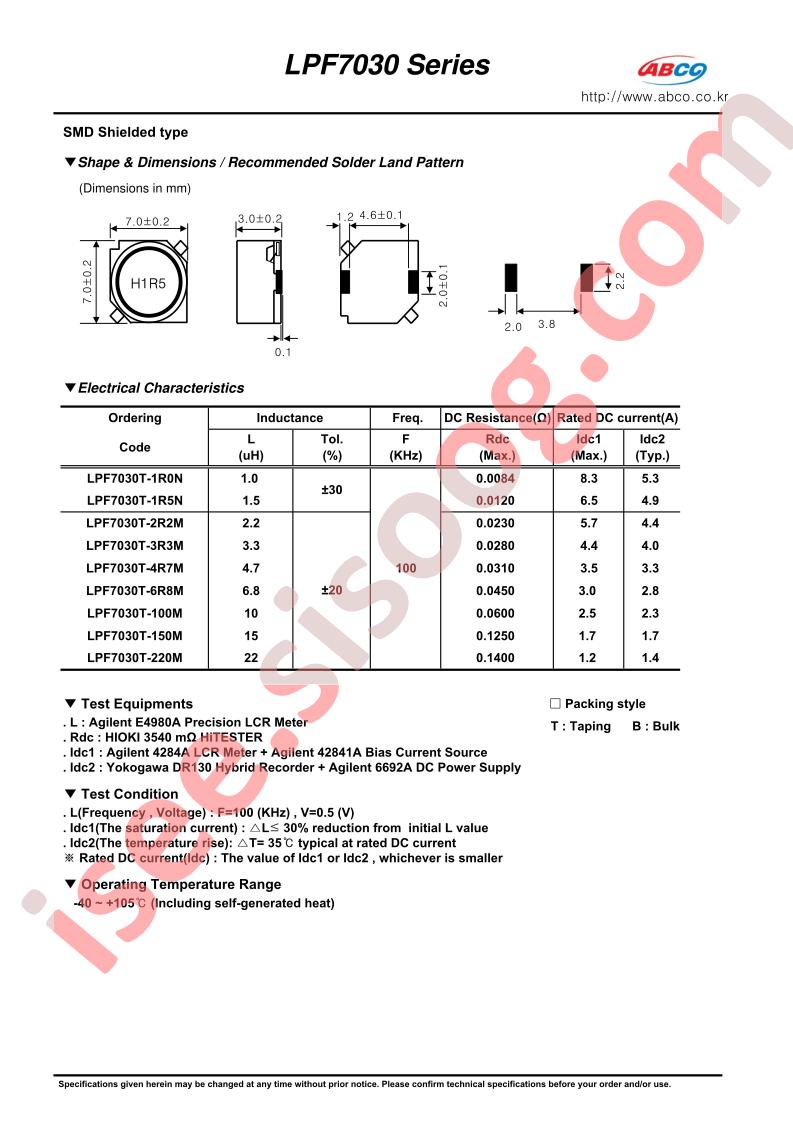 LPF7030T-150M