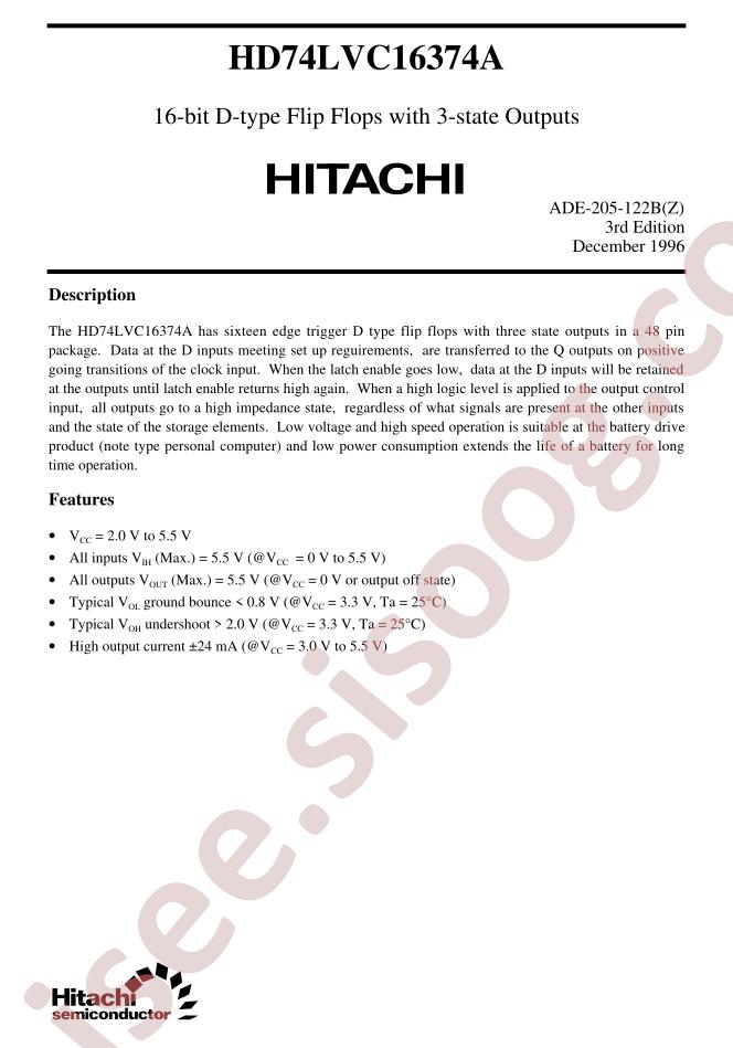 HD74LVC16374A