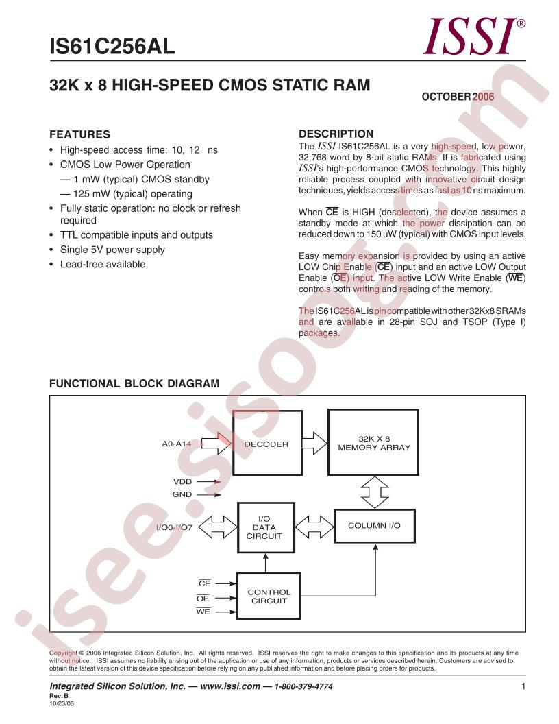 IS61C256AL-10JL