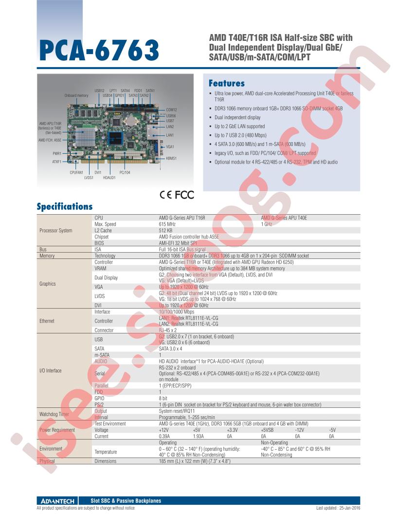 PCA-6763VG-00A1E