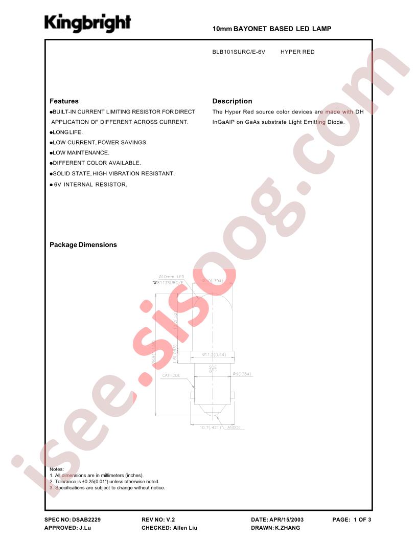 BLB101SURC-E-6V