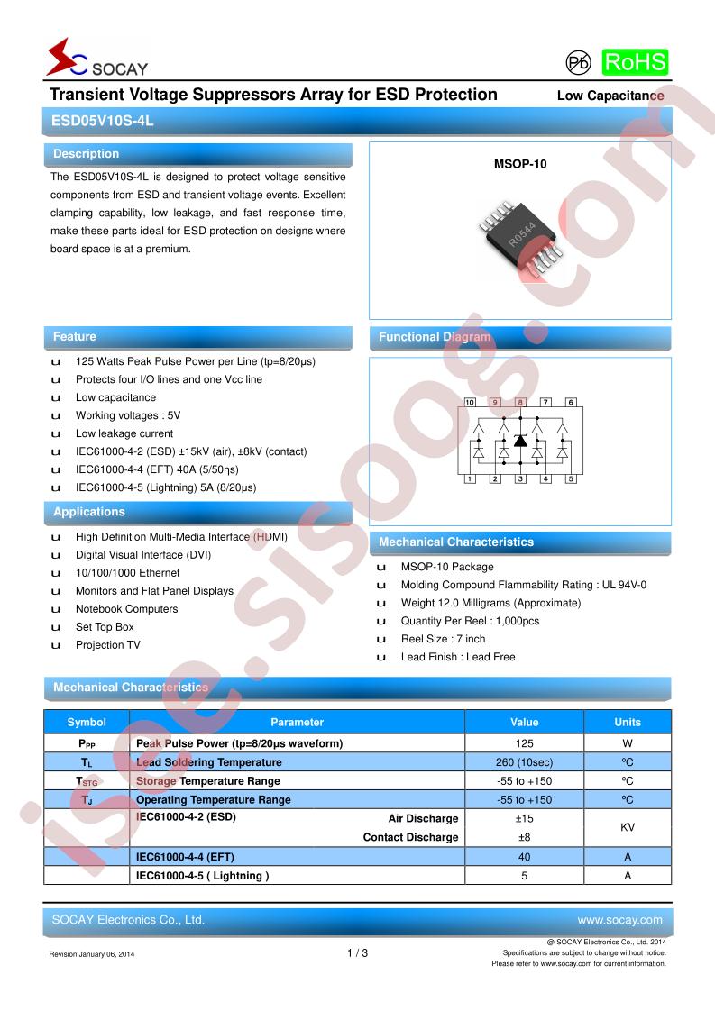 ESD05V10S-4L