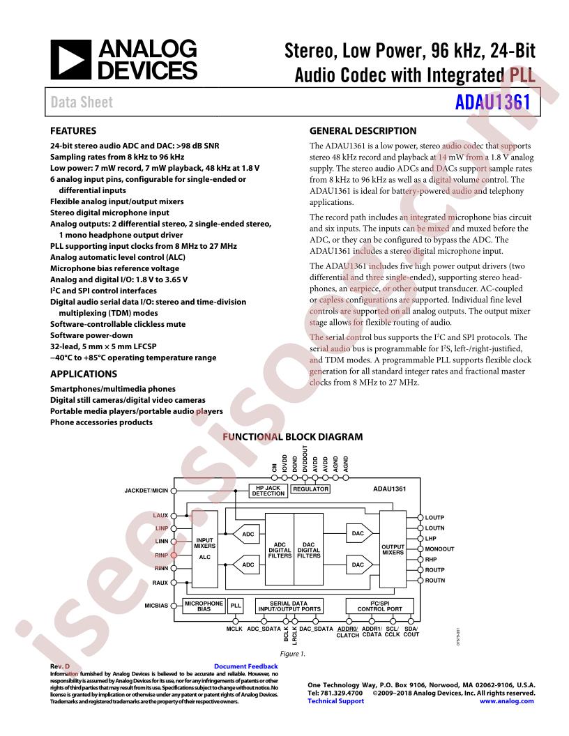 ADAU1361BCPZ-RL