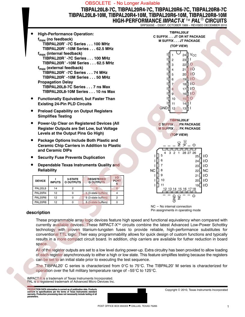 TIBPAL20R8-10MFKB